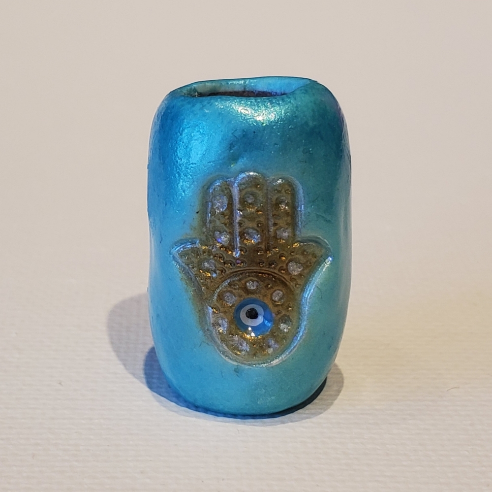 Single Hamsa Dreadlock Bead "Hand of God"